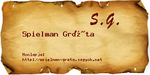 Spielman Gréta névjegykártya